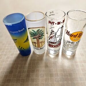 Set of Four Souvenir Shot Glasses